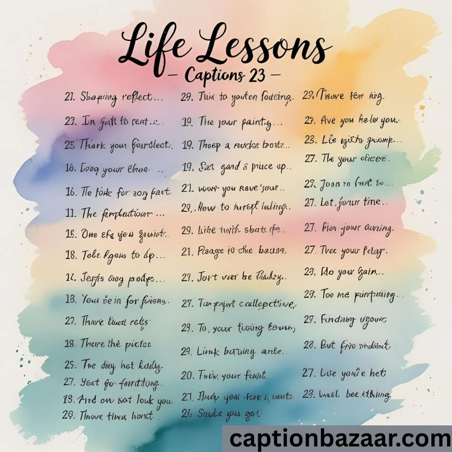  Life Lessons Captions 