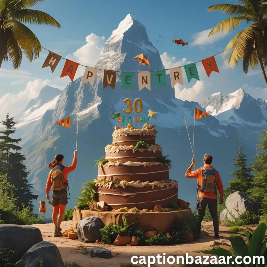 Adventure-Themed 30th Birthday Captions
