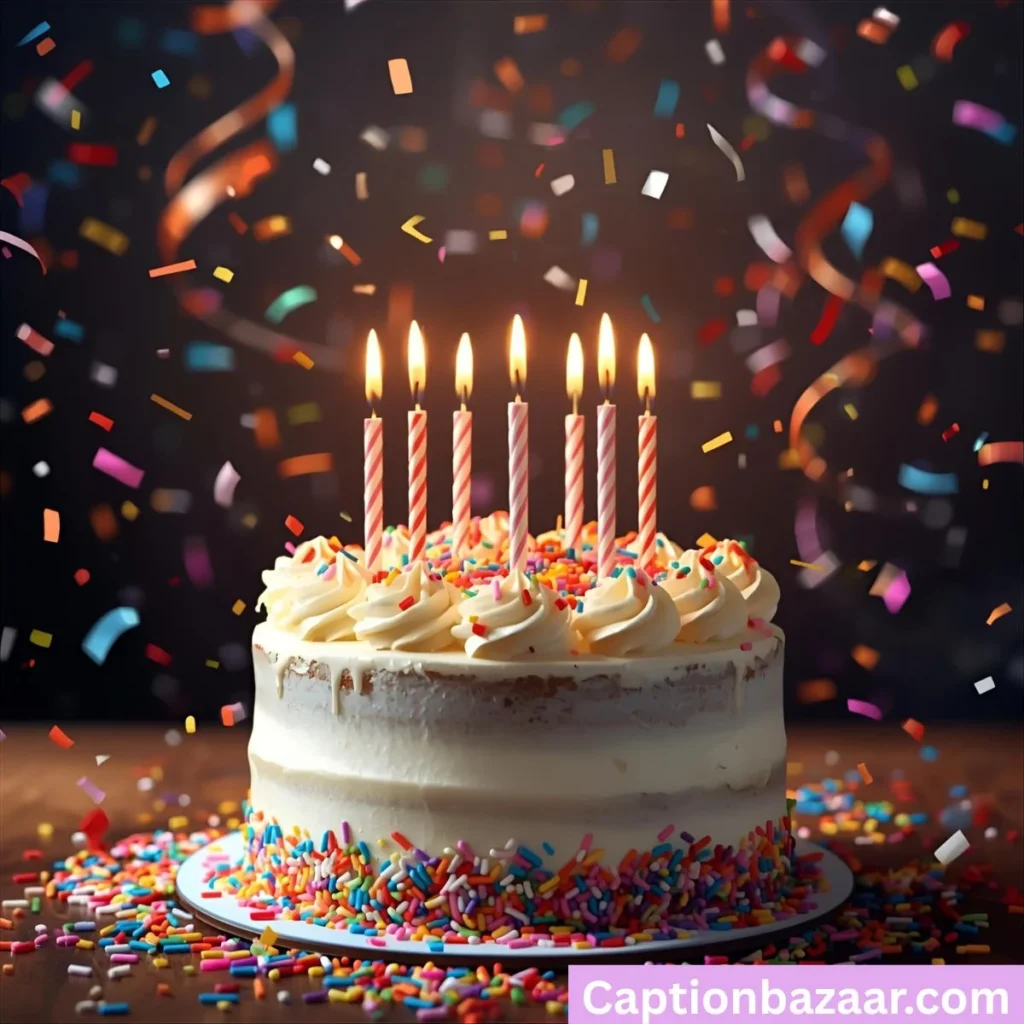 Birthday Captions with Cake