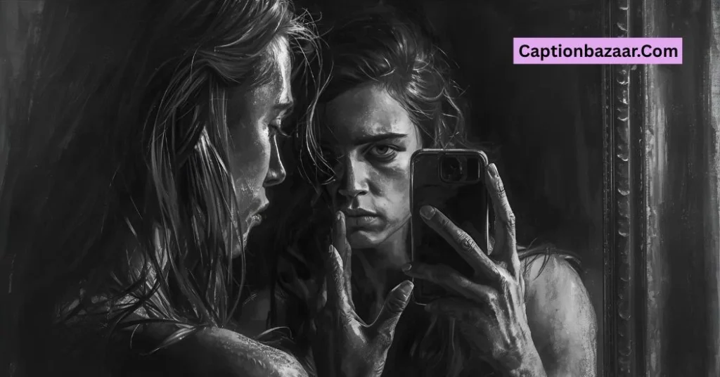 Black & White Mirror Selfie Captions