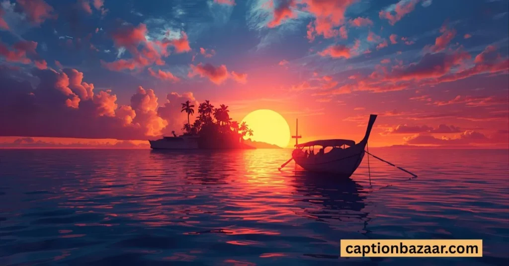 Sunset Boat Captions